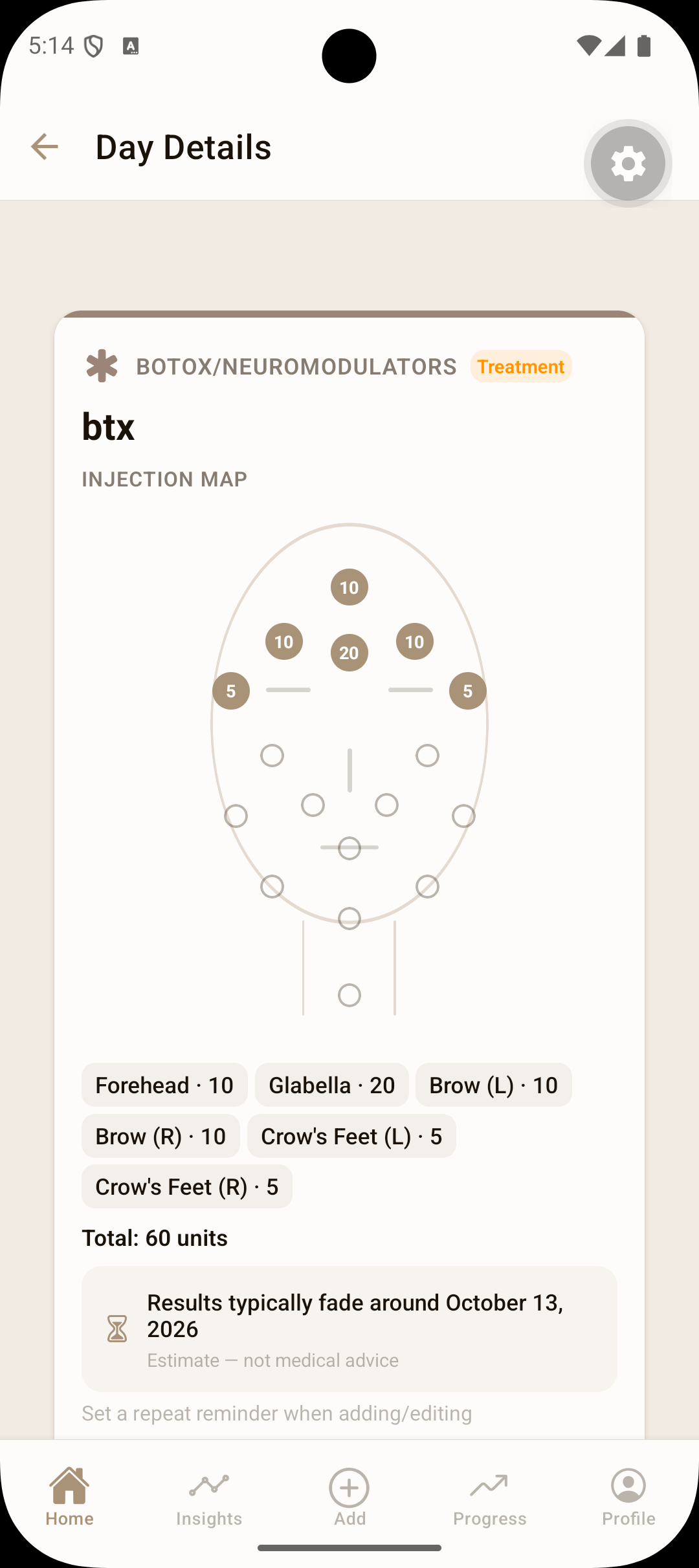 Glamdu injection face map screen mapping botox and filler zones
